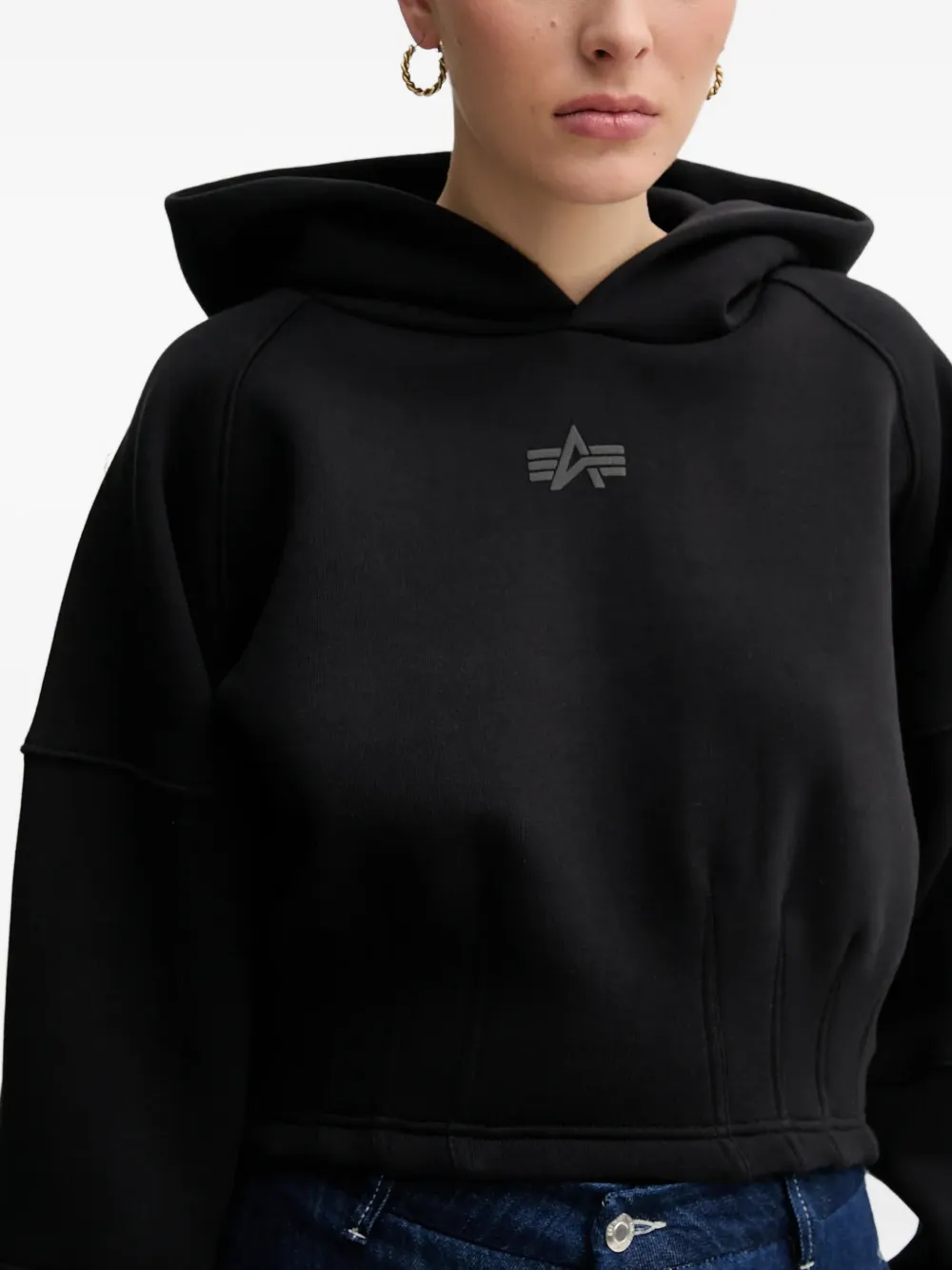 Alpha Industries Hoodie met logoprint Zwart