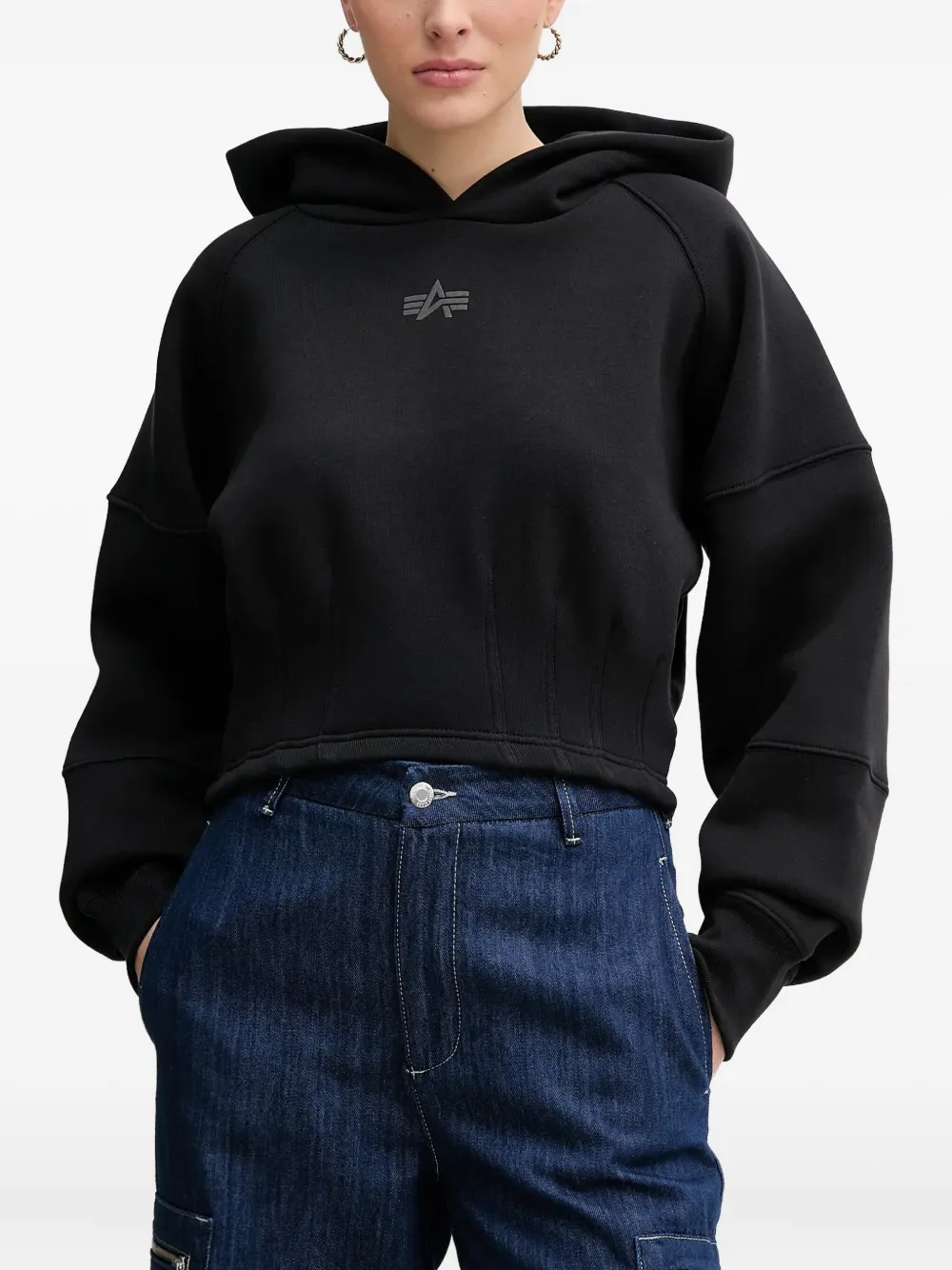Alpha Industries Hoodie met logoprint Zwart