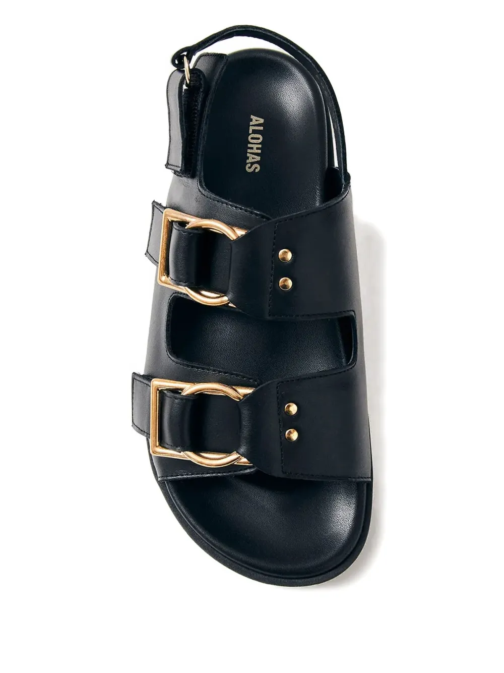 Alohas Harper Double-buckle Sandals In Black