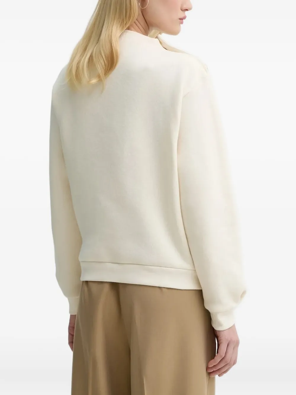 Ba&sh Button-detailed Mock-neck Top In White
