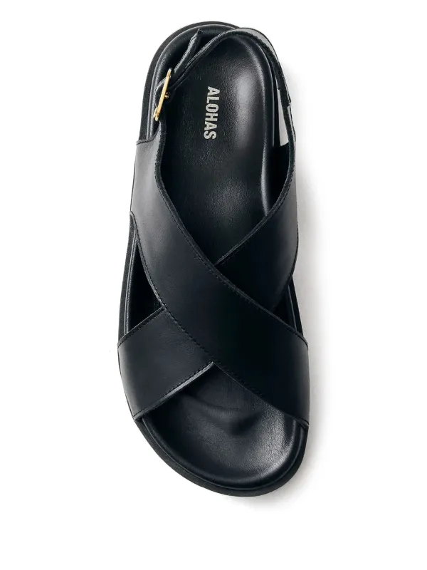 トップス BLACK BRICK aloha ALOHAS Nico cross-strap Sandals | Black | FARFETCH