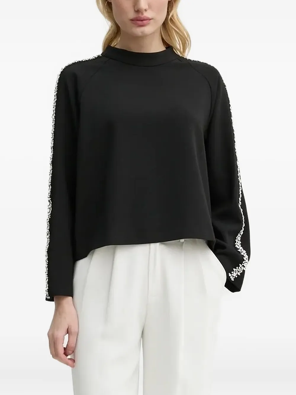 Ba&sh Scotty Crystal-embellished Sweatshirt In Black