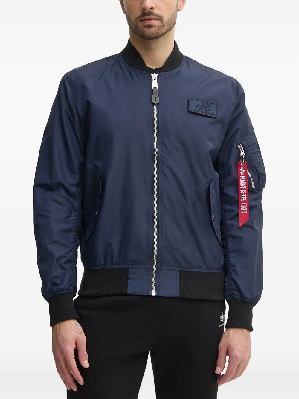 Alpha Industries Bomberjack met ritszak Blauw