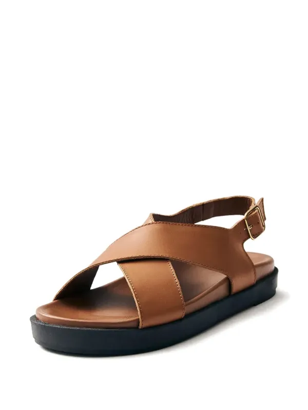 ALOHAS Nico cross-strap Sandals | Brown | FARFETCH