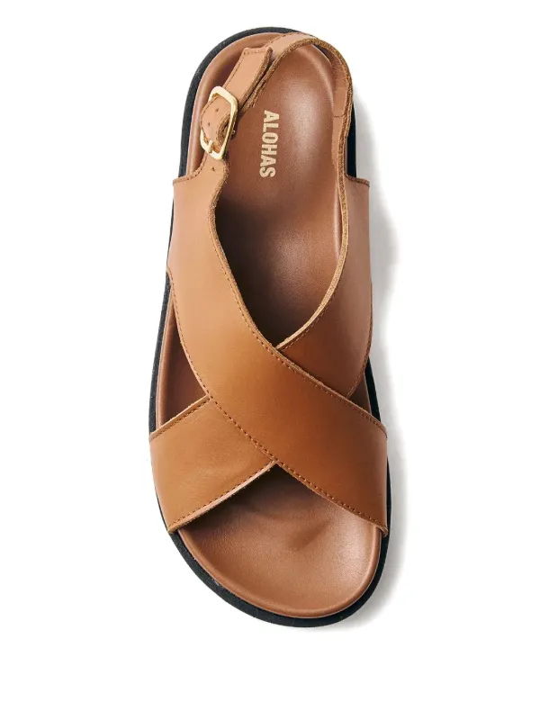 シューズ・サンダルその他 RABANNE Woman Flat sandals Brown 24SHH0094EMB015 M773 Myles Sandal in Tan Leather by Alohas – Ex Voto Vintage