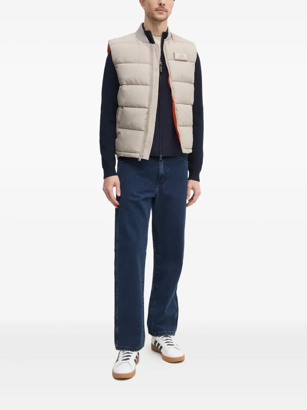 Alpha Industries Gewatteerde bodywarmer met logodetail Beige