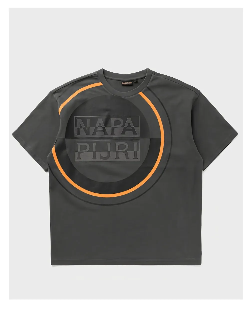 Napapijri Crew Neck Graphic Print Short Sleeves T-shirt In Grey
