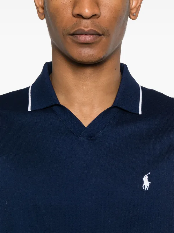 Polo Ralph Lauren Jacquard logo-embroidered T-shirt | Blue | FARFETCH