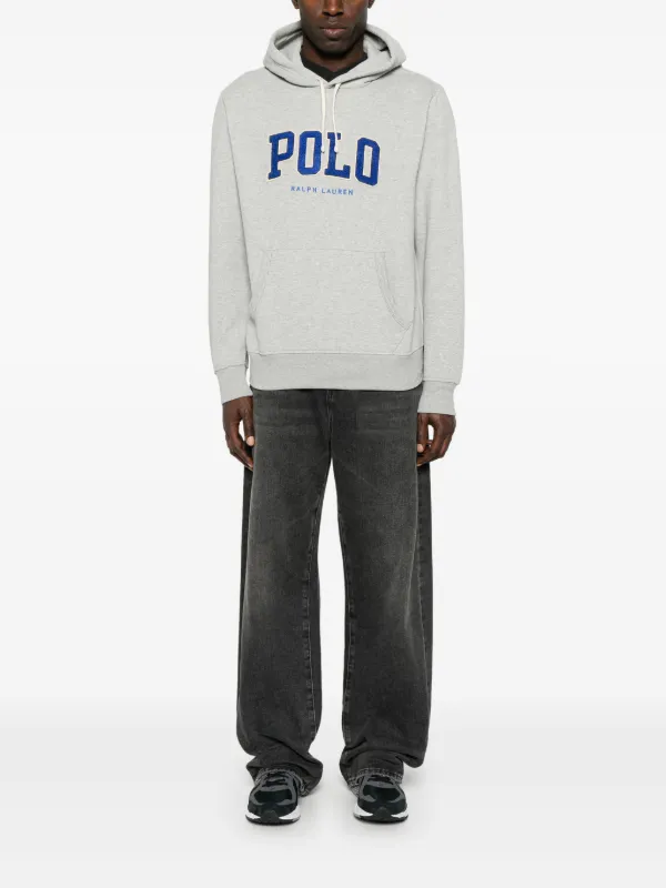 Polo Ralph Lauren RL Fleece Logo Hoodie | Grey | FARFETCH PL