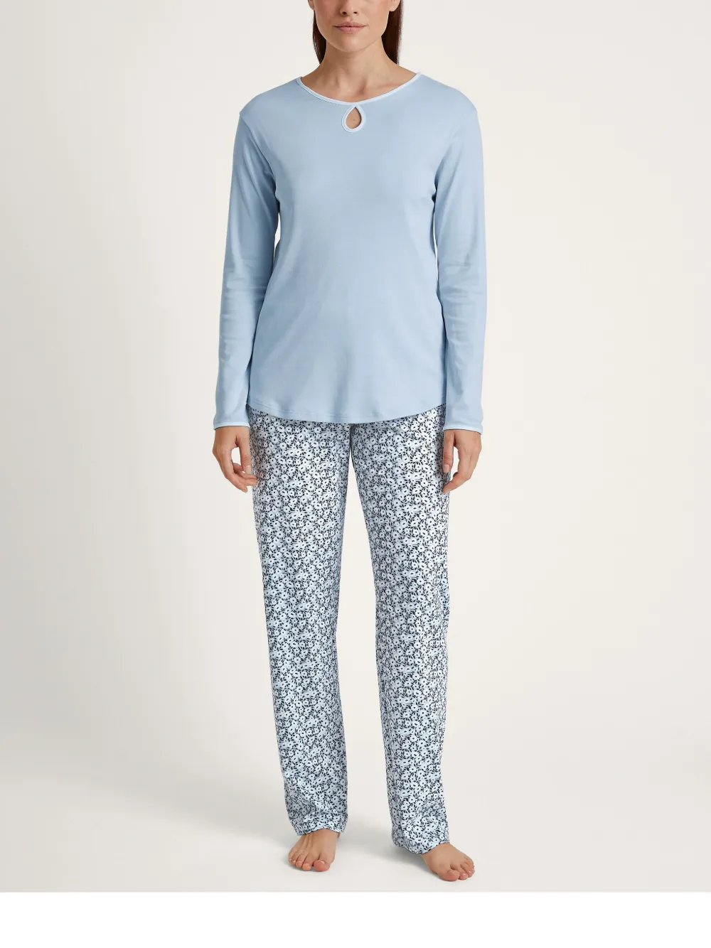 Calida Printed Pajama Set In Blue