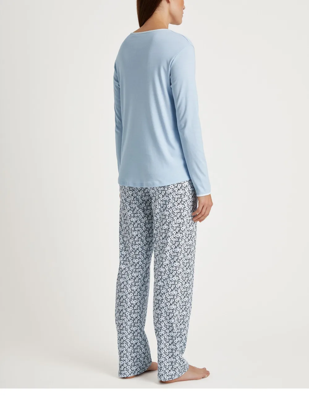 Calida Printed Pajama Set In Blue