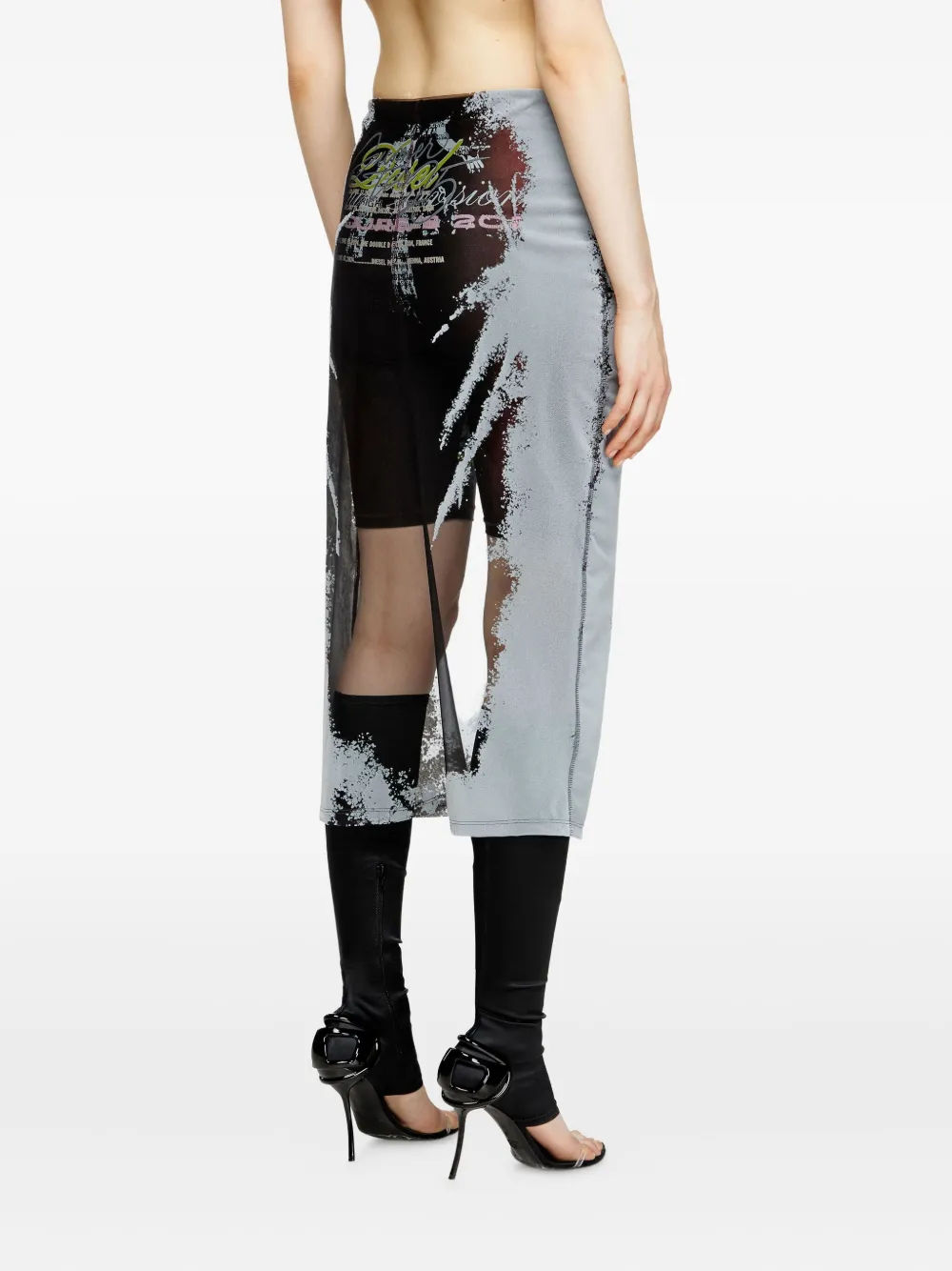 Diesel Remaster Capsule O-Lyac midi-rok Zwart