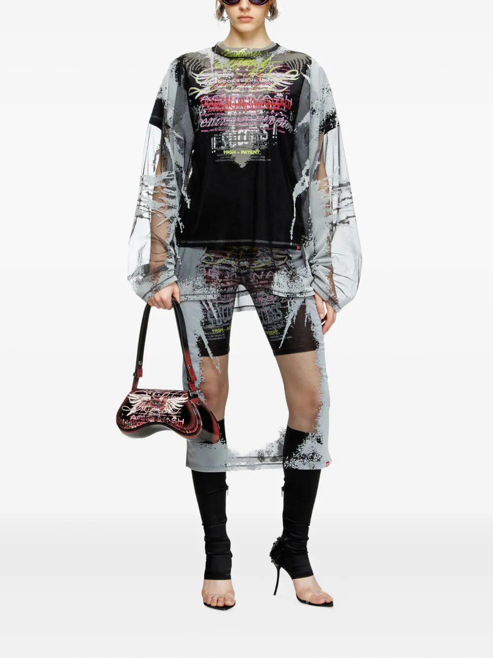 Diesel O-Lyac midi-rok - Zwart