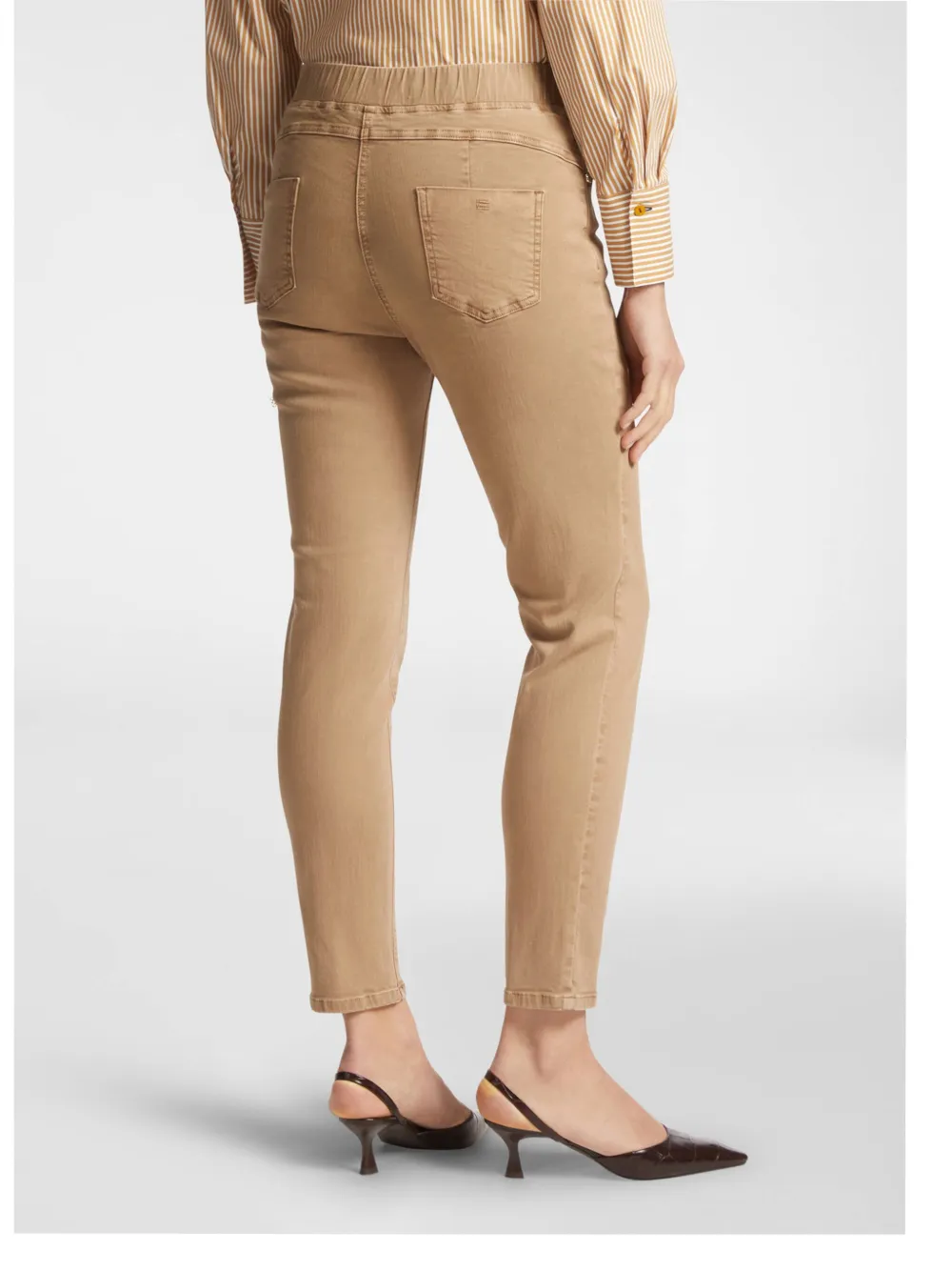 Elena Miro' Stretch-cotton Jeggings In Neutrals