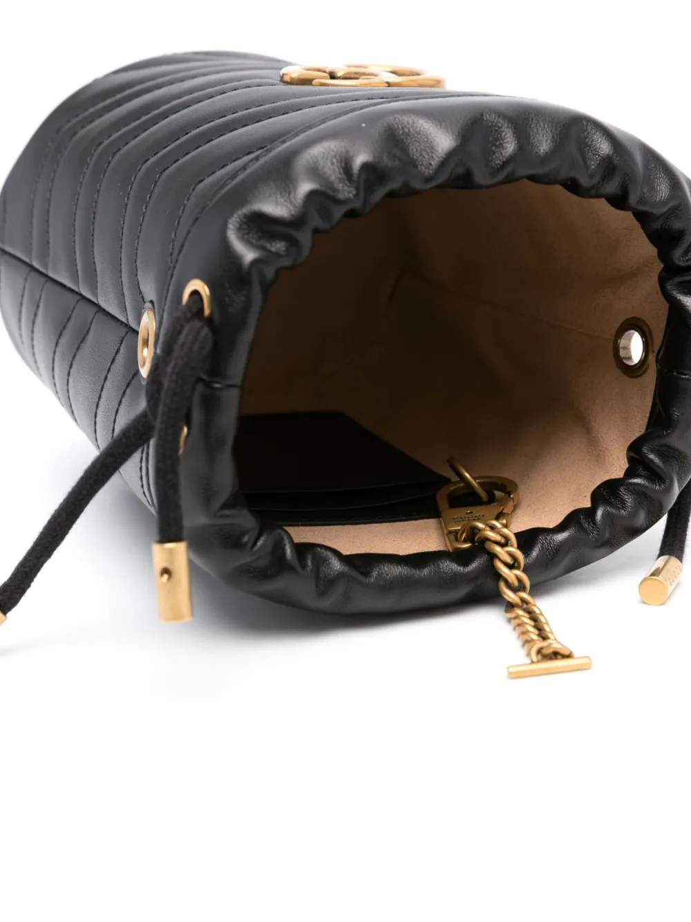 Gucci Mini Gg Marmont Bucket Bag In Black