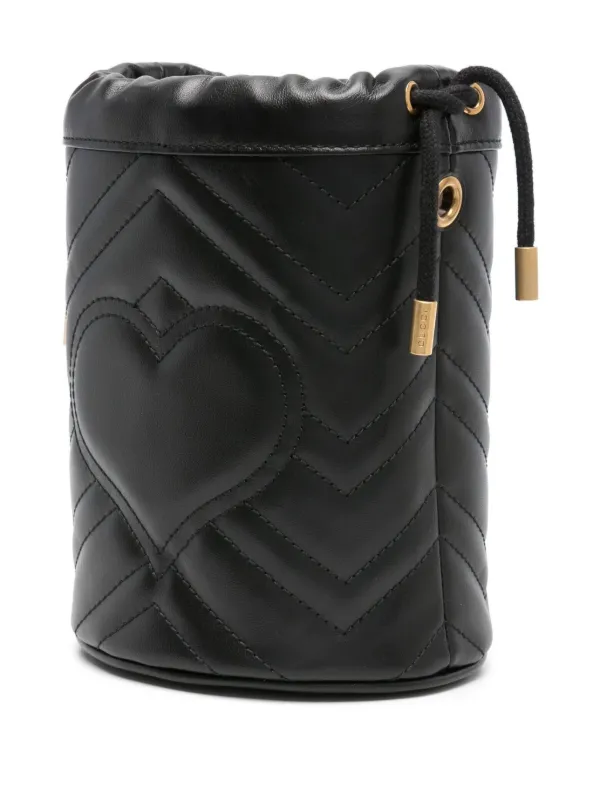 Gucci GGマーモント バケットバッグ ミニ | ブラック | FARFETCH JP