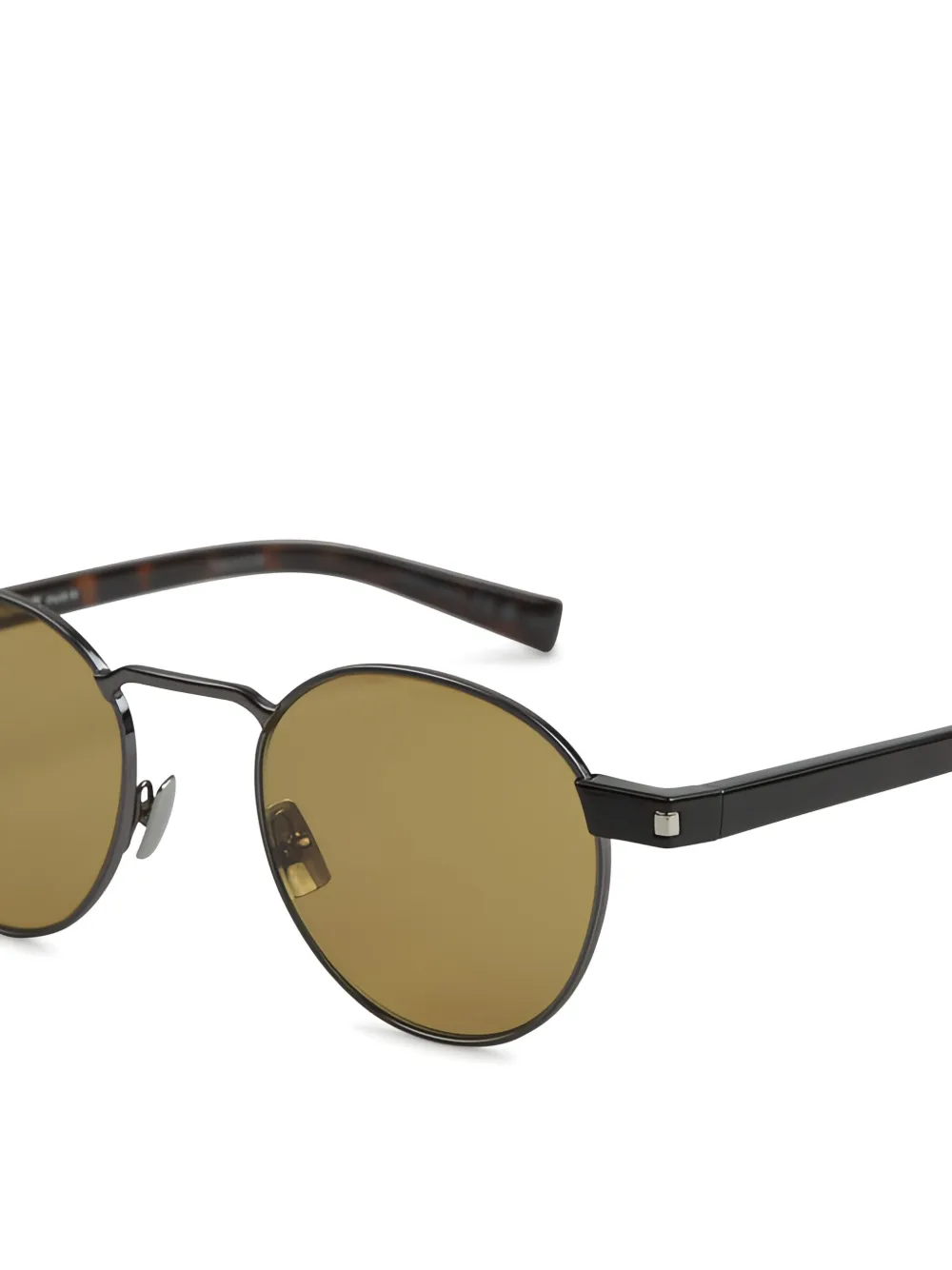 Saint Laurent Eyewear Zonnebril met rond montuur Bruin