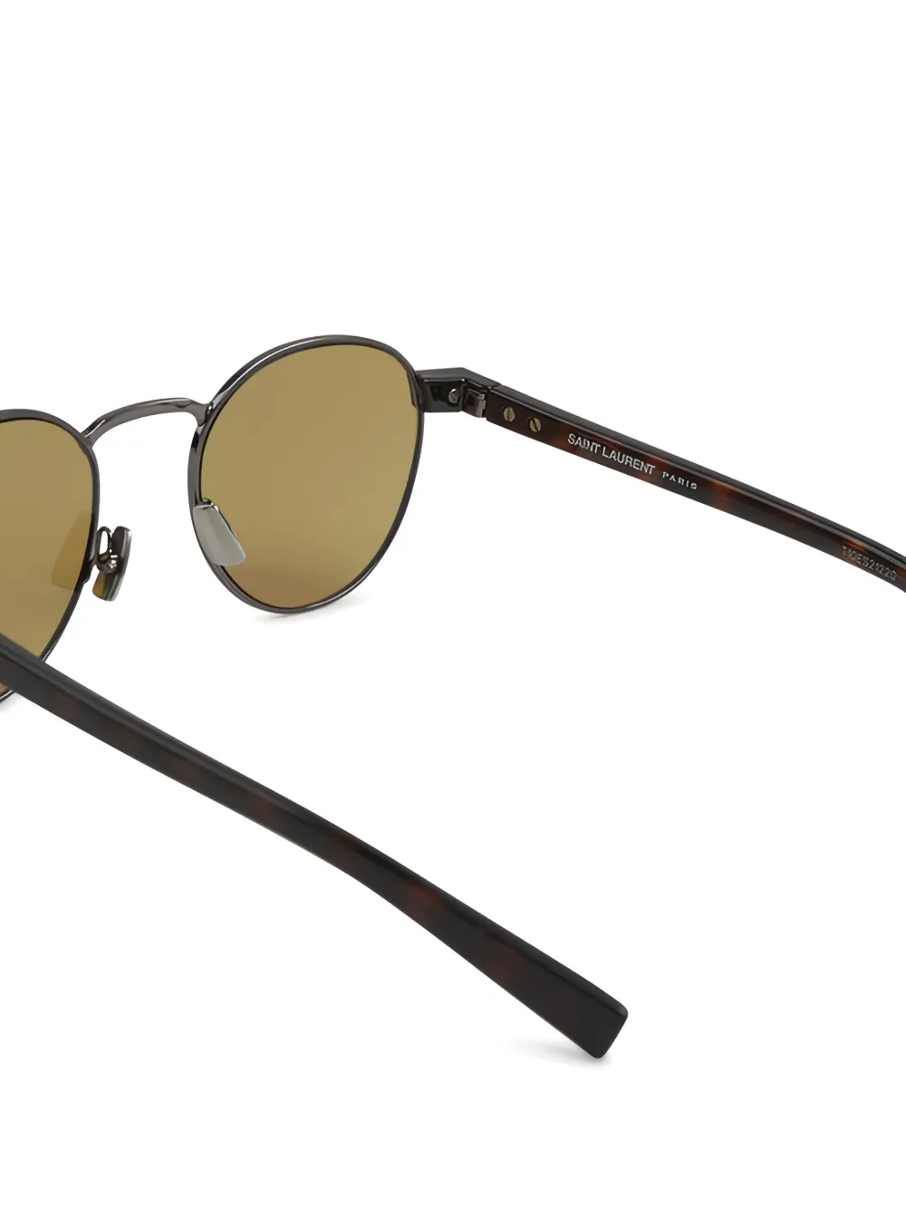 Saint Laurent Eyewear Zonnebril met rond montuur Bruin