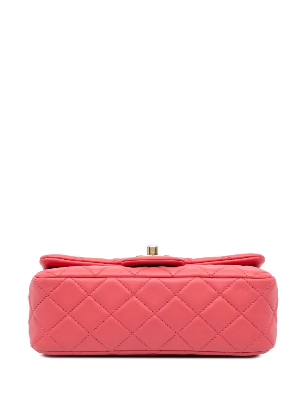Pre-owned Chanel 2020 Mini Rectangular Lambskin Pearl Crush Flap Crossbody Bag In Pink