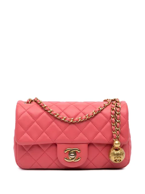 CHANEL Pre-Owned bolsa crossbody Mini Rectangular Lambskin Pearl Crush Flap 2020