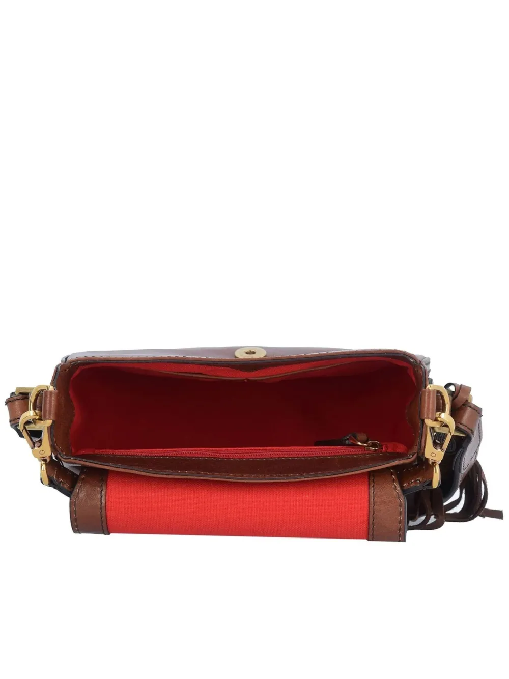 The Bridge Leren crossbodytas Bruin