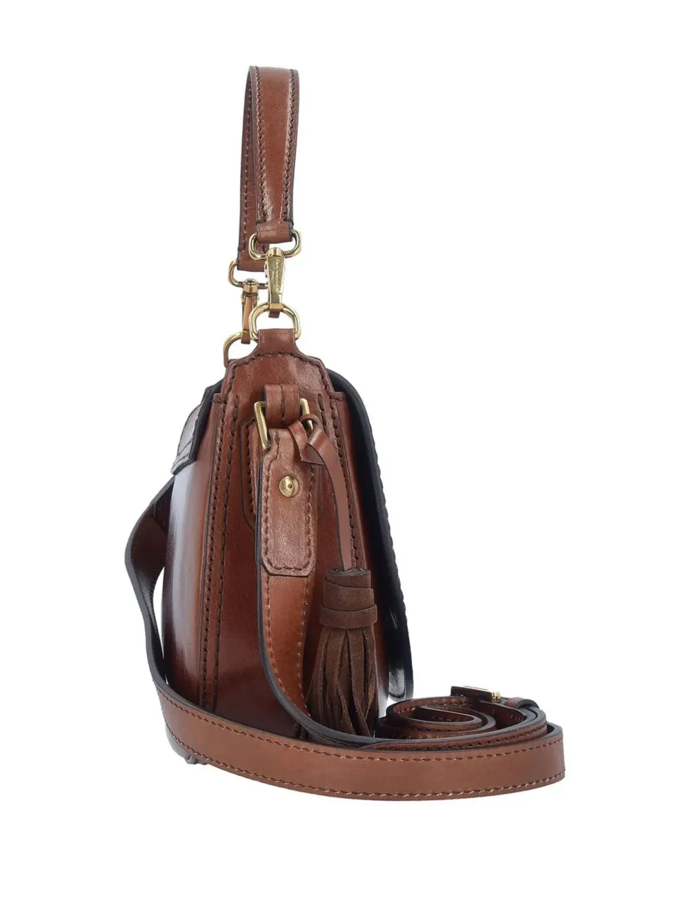 The Bridge Leren crossbodytas Bruin