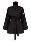 AFTER LABEL logo-patch belted jacket - Black