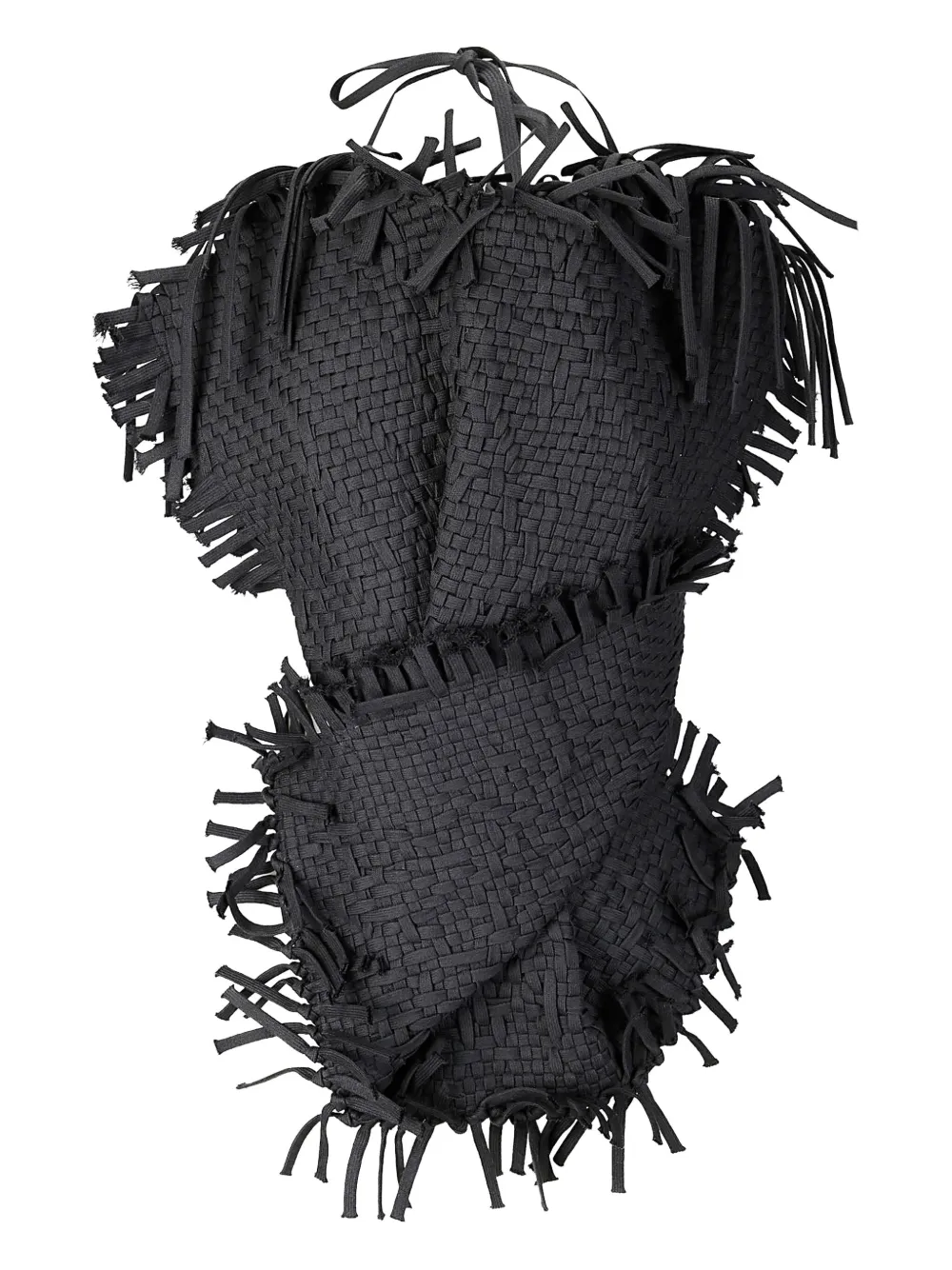 INSTITUTION fringe-detail woven top | Black | Image 1