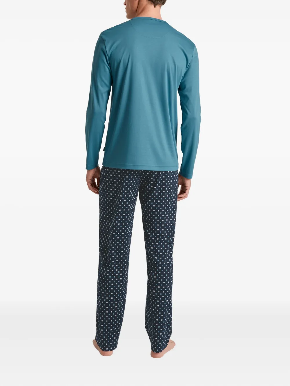CALIDA Pyjama met geometrisch patroon Blauw