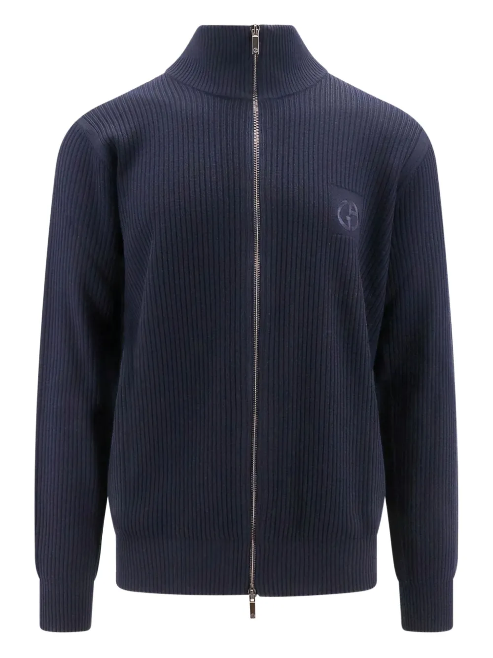 Giorgio Armani ribbed zip-up wool sweater | Blue | Image 1