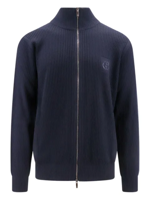 Giorgio Armani ribbed zip-up wool sweater