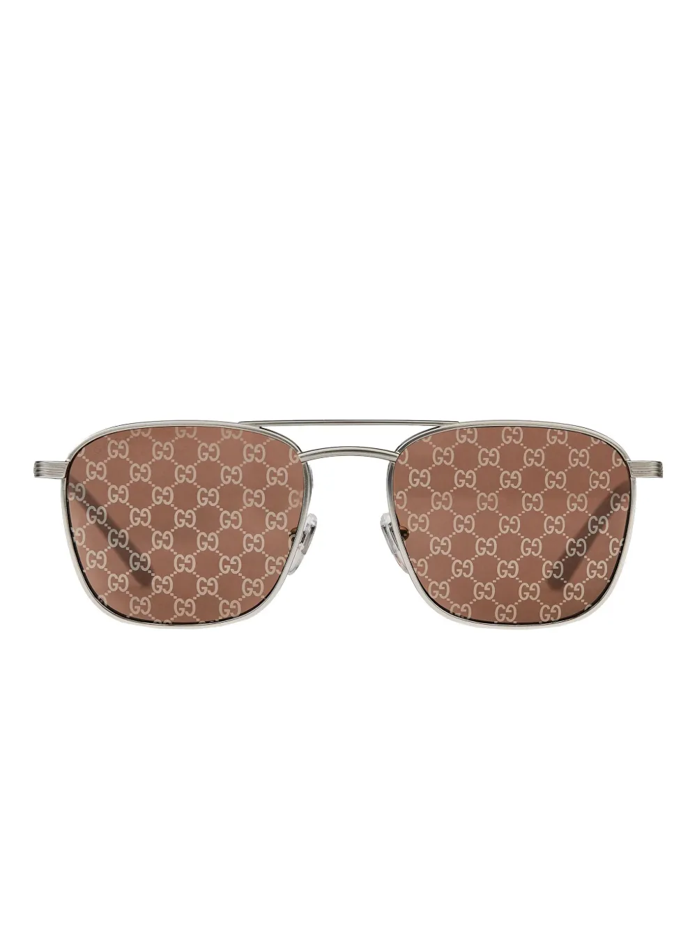 Gucci Eyewear Zonnebril met vierkant montuur Zilver