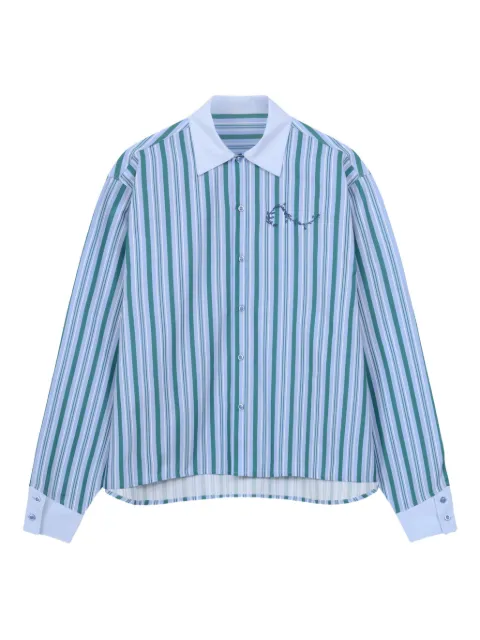 ROUGH. camisa con botones y rayas estampadas