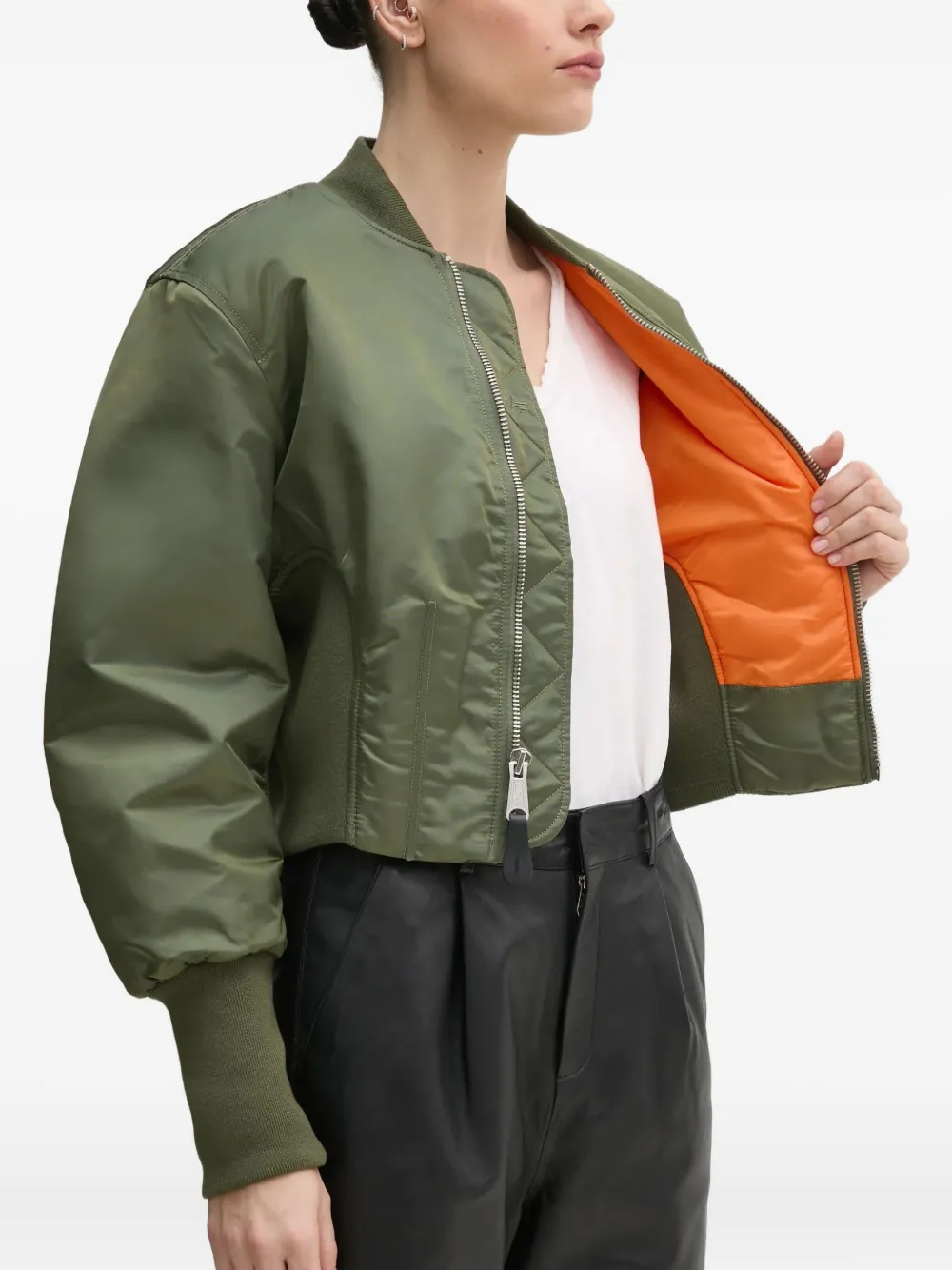 Alpha Industries Cropped bomberjack Groen