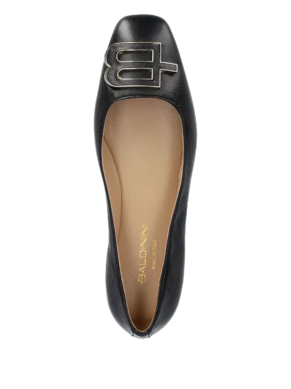 Baldinini Leather Ballerina Shoes Black FARFETCH IN