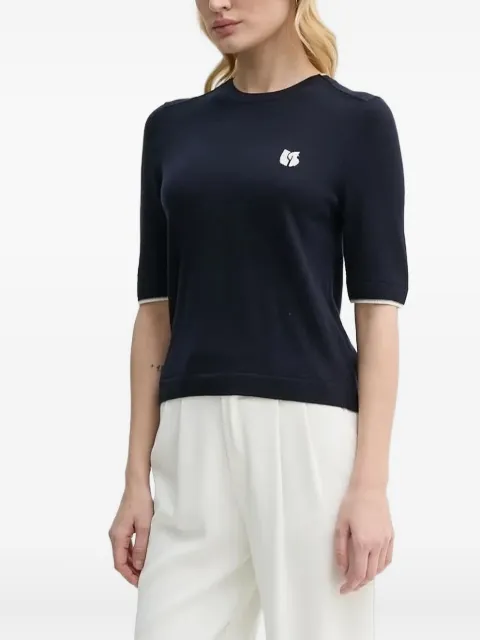 Ba&Sh logo-intarsia short-sleeve top