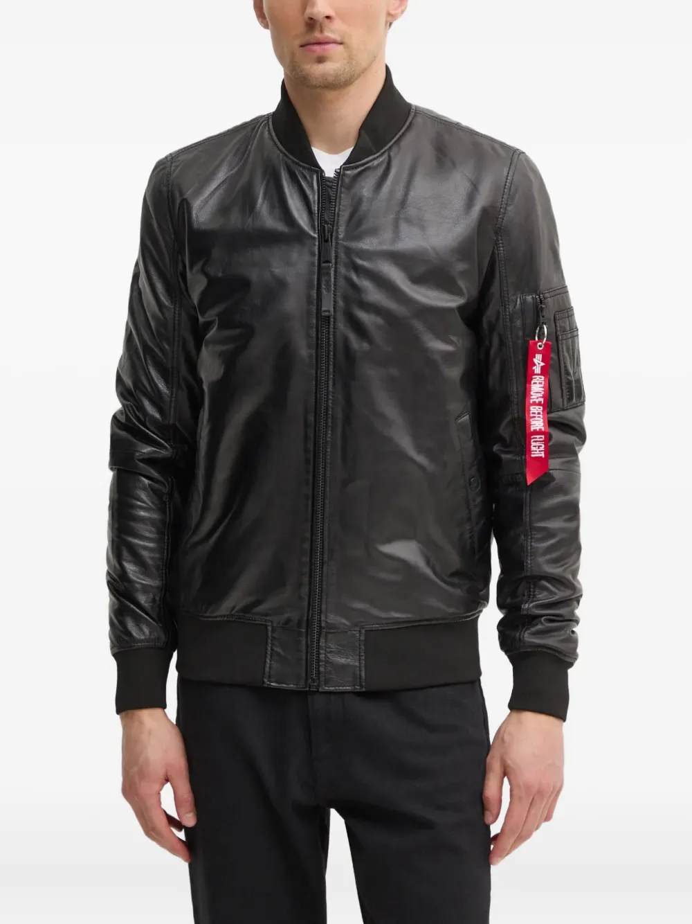 Alpha Industries Bomberjack met ritszak Zwart