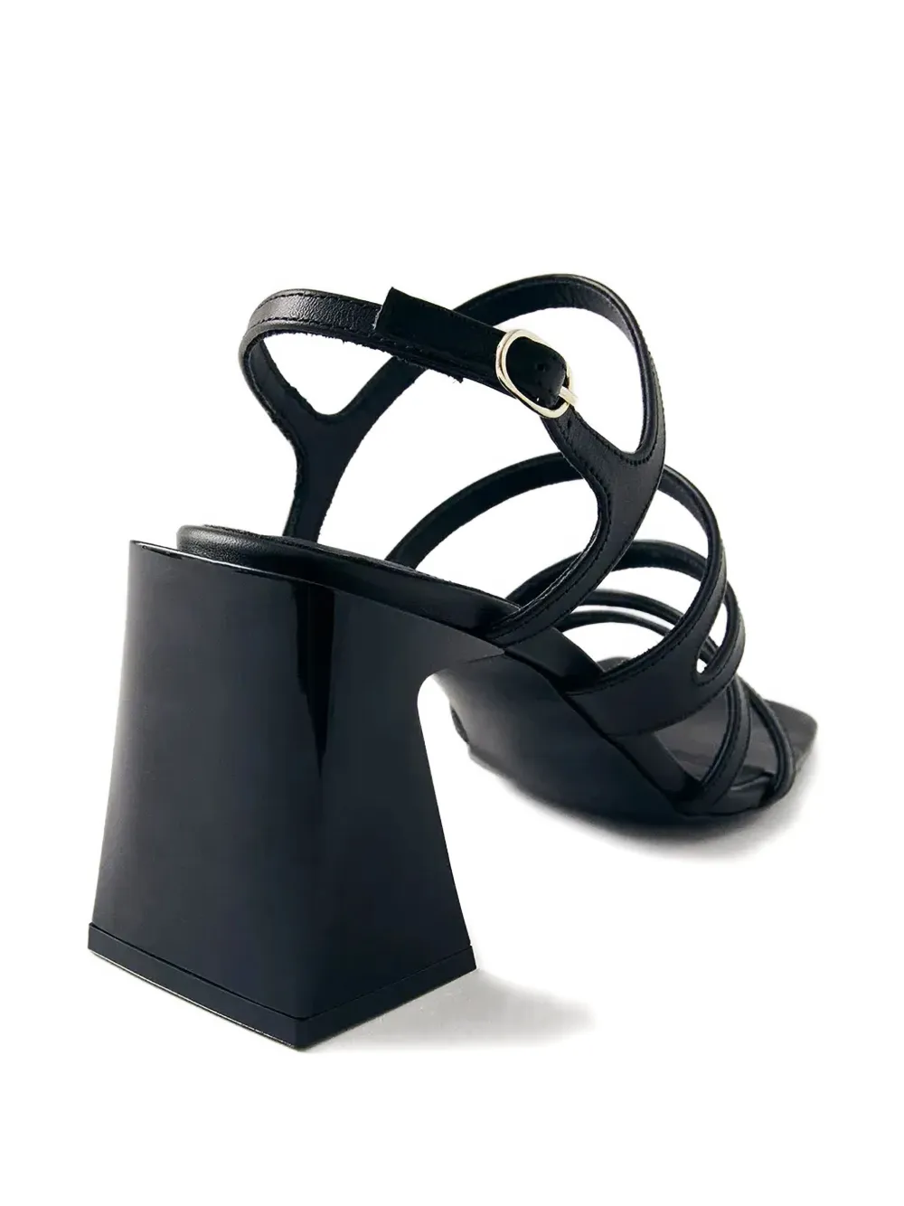 Alohas Strappy Block-heel Sandals In Black