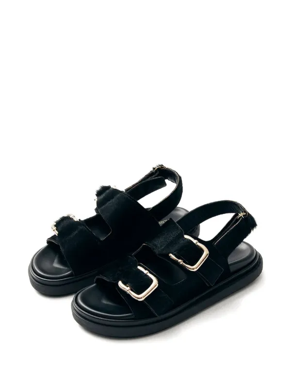 ALOHAS Harper ダブルストラップ サンダル ALOHAS Harper ダブルバックル サンダル | ブラック | FARFETCH JP