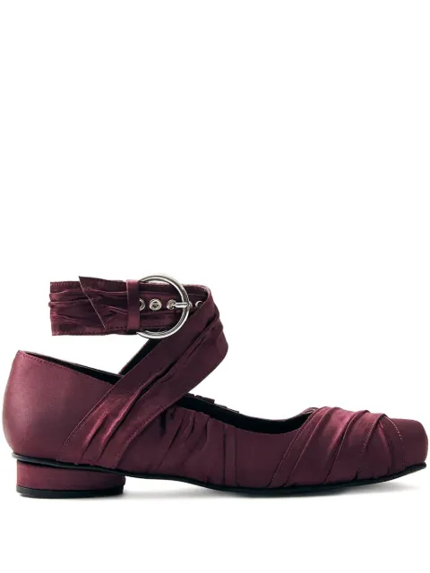 ALOHAS Volant ruched-strap ballerinas
