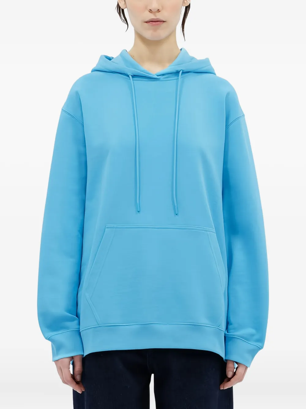 Msgm Logo-print Cotton Hoodie In Blue