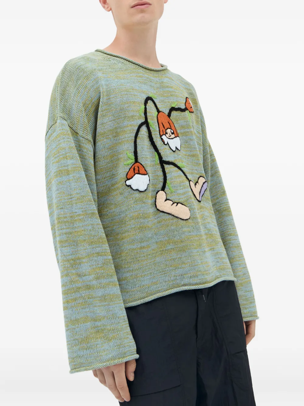 Brain Dead Carignan Marled embroidered-flower sweater | Knitted Sweaters | Image 2