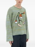 Brain Dead Carignan Marled embroidered-flower sweater - Green
