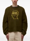 Brain Dead head-logo knitted sweater - Green
