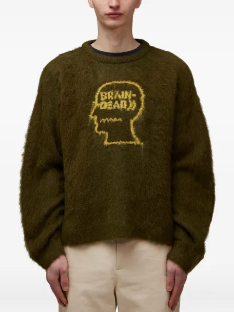 Brain Dead head-logo knitted sweater
