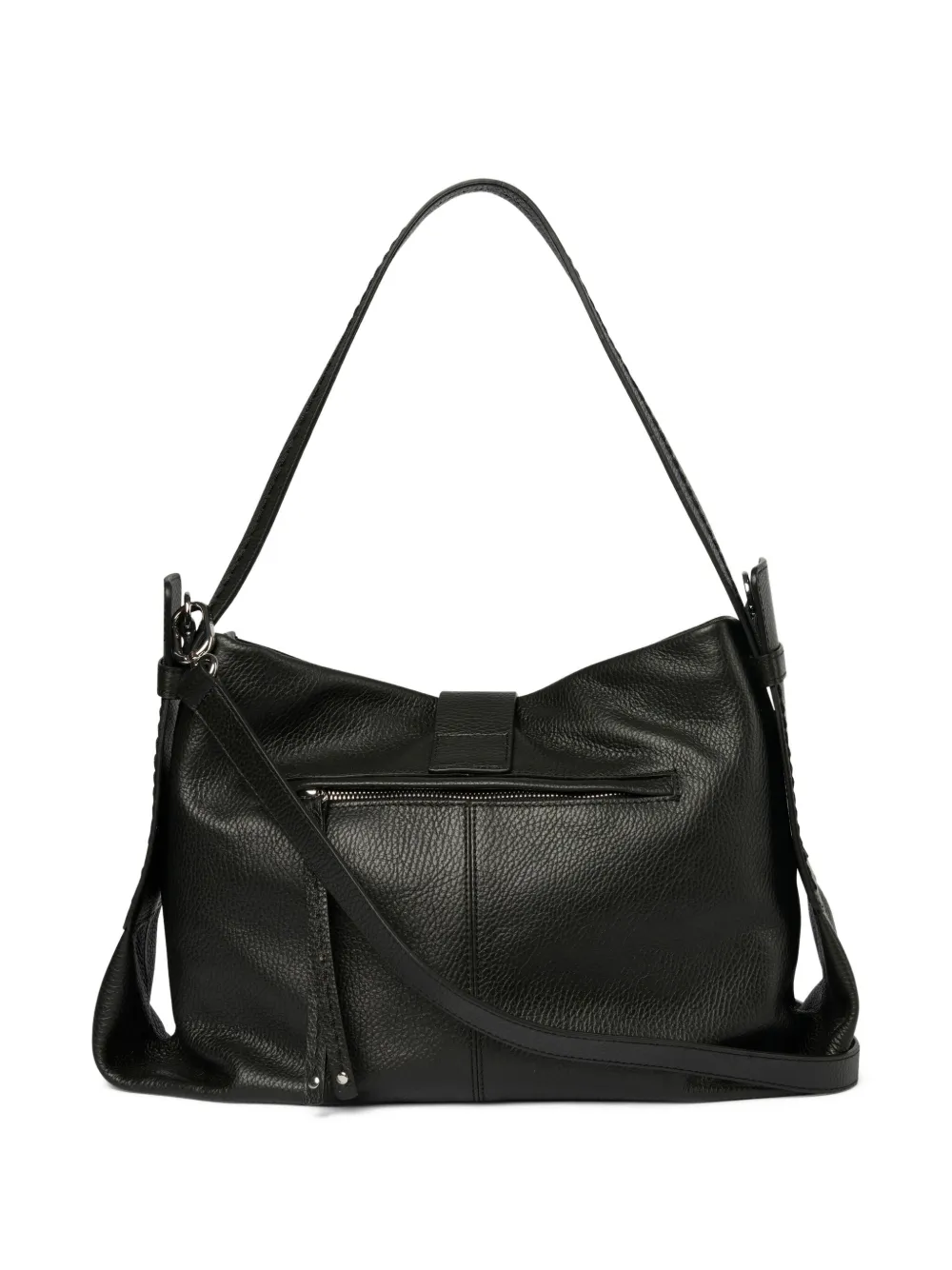 Visonà Valentina Textured Leather Shoulder Bag In Schwarz