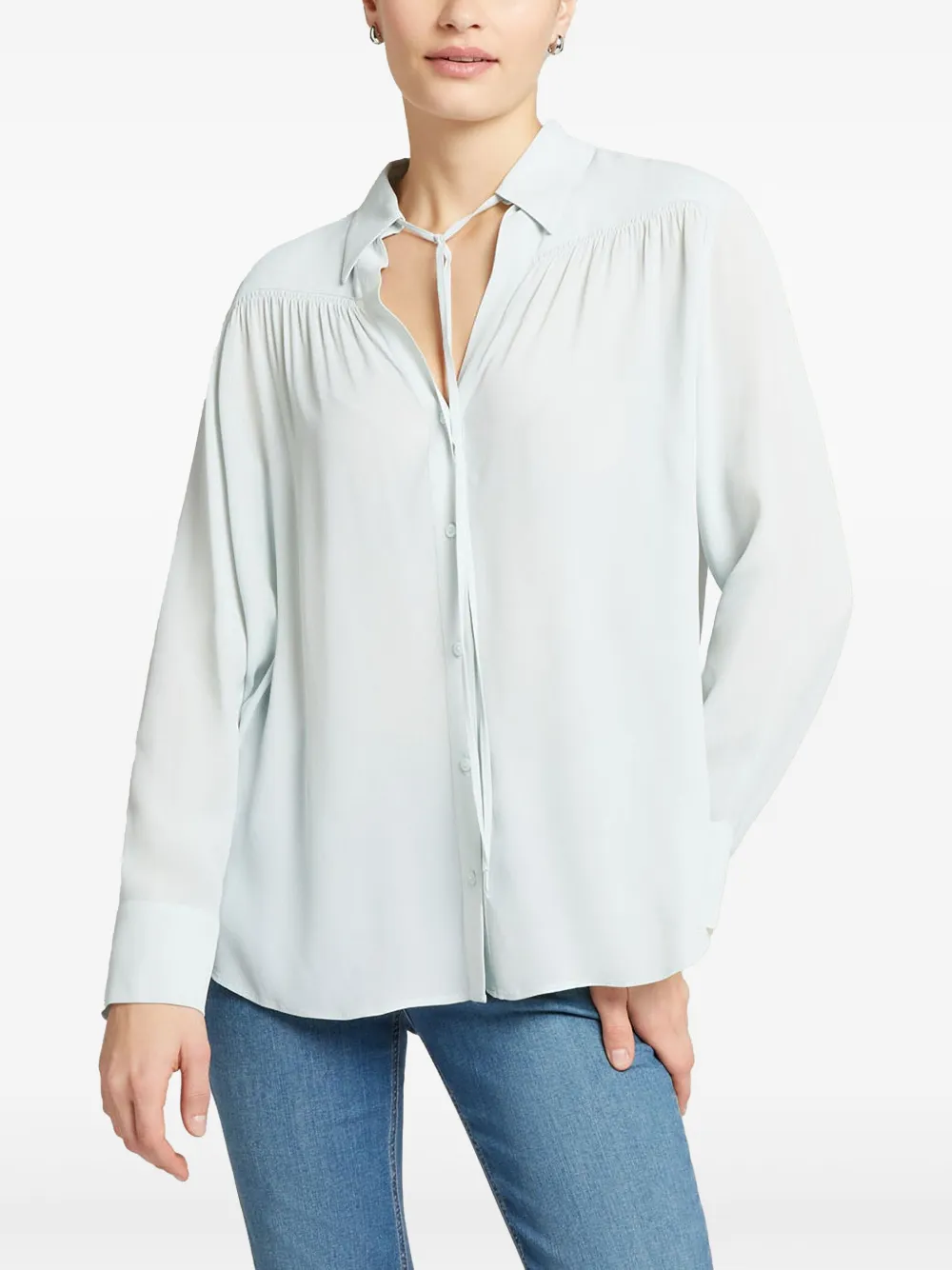ELENA MIRO` Geplooide blouse - Groen