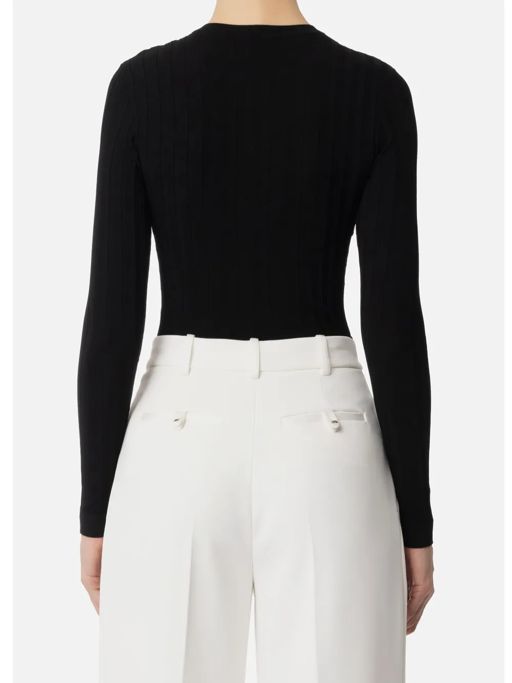 Shop Elisabetta Franchi Sheer Detailing Cardigan In Black