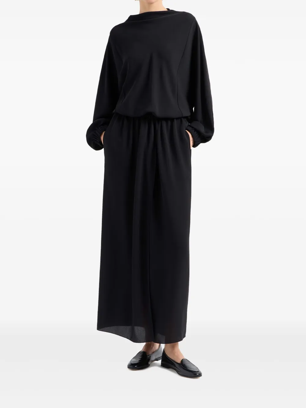 Giorgio Armani Zijden maxi-jurk - Zwart