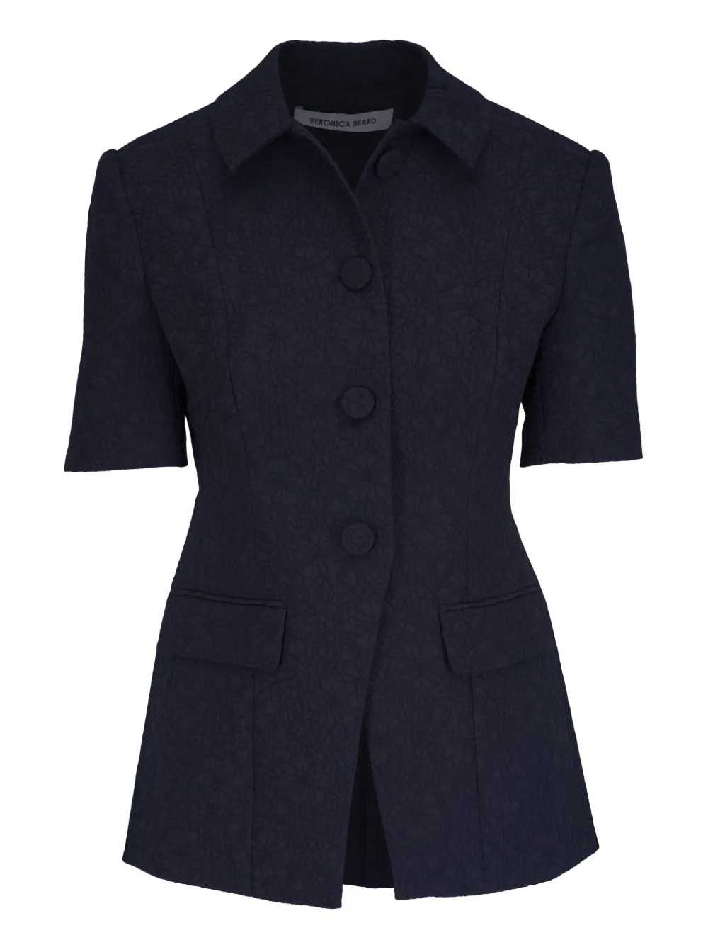 Veronica Beard Bodie getailleerd jack met korte mouwen Blauw